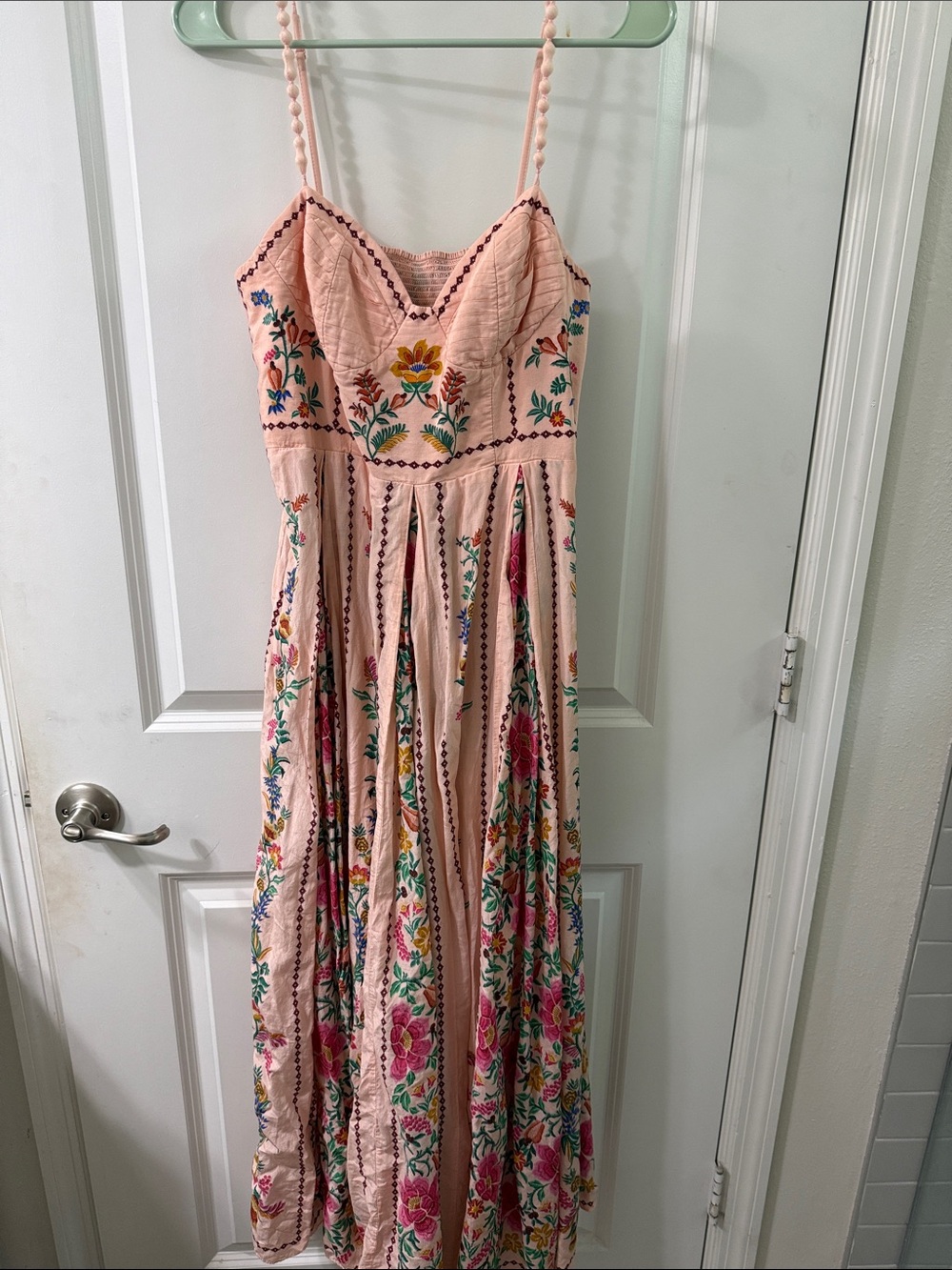 Farm Rio Bohemian Embroidered Pink Maxi Dress size large - Picture 2 of 5